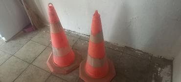 Aksesuarlar və tüninq: Trafik təhlükəsizlik konusları (narıncı-ağ zolaqlı) - Material: sıx — 1