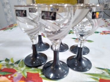 ev eşyalari: Kolleksiya şüşə qablar dəsti - Klassik kəsimli uzun qədəhlər – 6 — 3