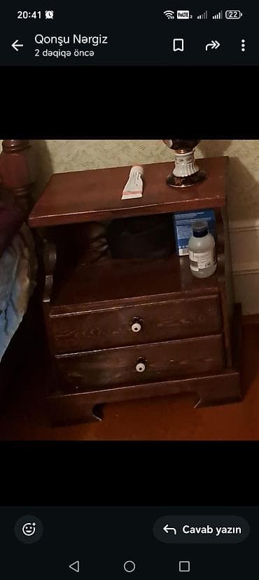 kreslo gence: Yataq otağı üçün taxta mebel dəsti - Dolab: İkiqat qapılı, klassik — 3