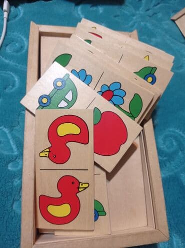 Taxta pazl kartları dəsti - Material: hamar kənarlı, möhkəm taxta