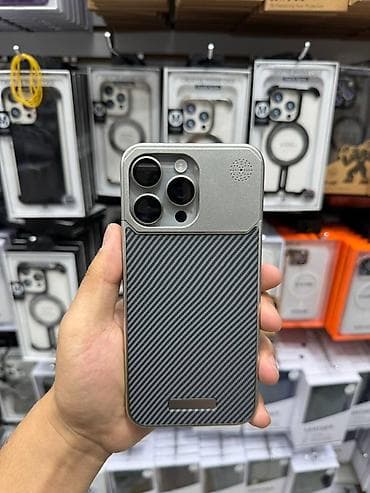 15 Pro/Max, 16 Pro/Max Karbon naxışlı premium telefon örtüyü - Model