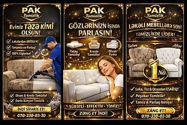 PAK Təmizlik – peşəkar mebel və yumşaq səth təmizliyi xidməti