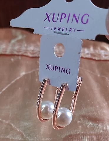 frank martin saat: Xuping Jewelry markalı zərif sırğa - Material: qızılgül tonlu metal — 3