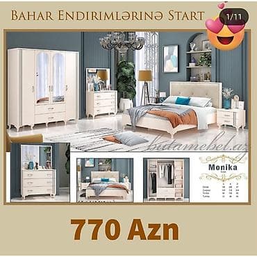 İkinəfərlik çarpayı, Dolab, 2 tumba, Komod, Rusiya, Yeni