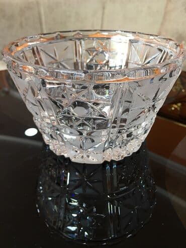 yuxuda xrustal qab görmek: Konfet qabı, xrustal. Çexiya, 70-ci illər. İstifadə olunmayıb — 1