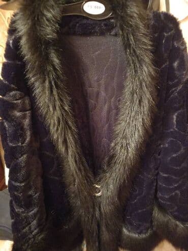 женские шлепанцы с мехом: Накидка из искусственного меха черного цвета без подкладкидлина 55 — 1