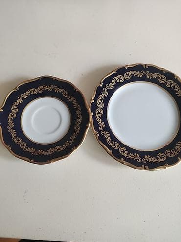 nabor: Boşqablar, 12 ədədli dəst, rəng - Göy, Farfor, Çexiya — 3