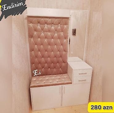 divar asilqanlari: Dəhliz üçün funksional yumşaq oturacaqlı asılqan dəsti. - Rəng: ağ — 1