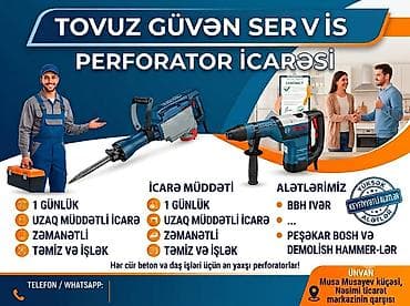 Перфораторы: Perforator icarəsi – Tovuz Güvən Servis - Peşəkar BOSCH və Demolish — 1