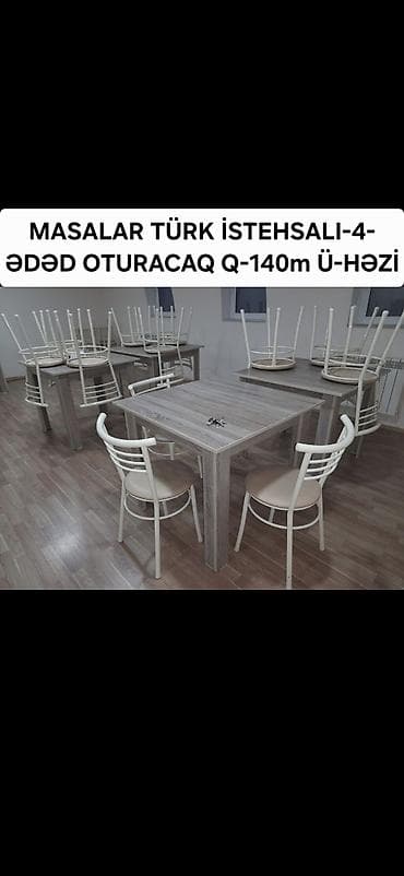 Stullar ilə, Kvadrat masa, 4 nəfər, Türkiyə