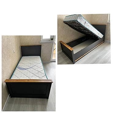 mebel stol stul: Təknəfərlik çarpayı, Bazalı, Matras ilə, Siyirməsiz — 1