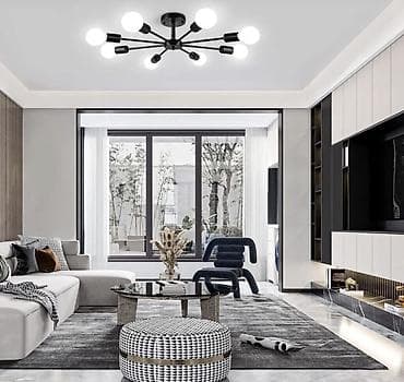qara sam: Çılçıraq, 8 lampa, Metal — 2