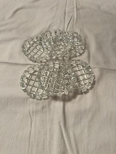 nimçələr: Şüşə fincan altlıqları dəsti limonluq çexiya - Sayı: 6 ədəd - — 1