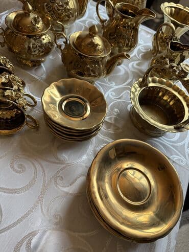 обеденный сервиз: Обеденный набор, цвет - Золотой, Фарфор, 11 персон, Чехия — 7