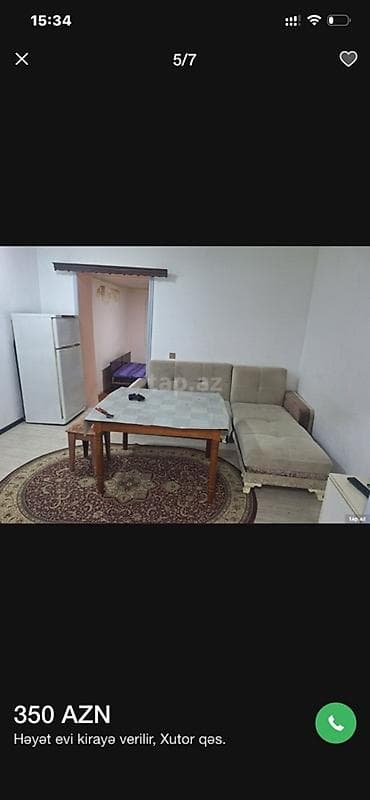 quba kiraye ev: Həyət evi kirayə verilir, Xutor qəsəbəsi — 350 AZN - Plan: 1 otaqlı — 5
