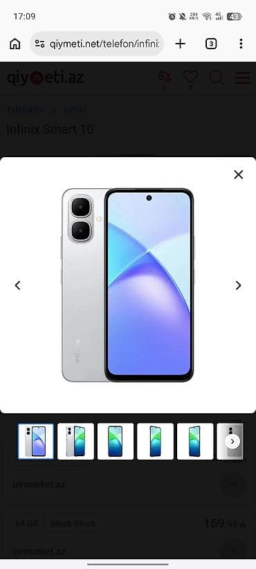 Infinix Smart 2, 64 GB, rəng - Boz, Face ID