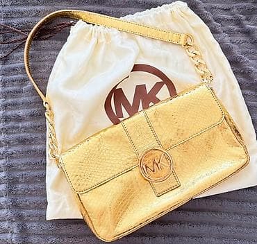 Qızılı rəngli Michael Kors çiyin çantası - Parlaq qızılı ton, ilan