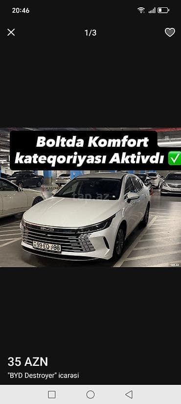 plastik su cənlərinin təmiri: BYD Destroyer 05 icarəsi - Bolt-da Komfort kateqoriyası aktivdir - — 1
