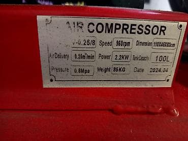 kompressorlar: 100 l — 2