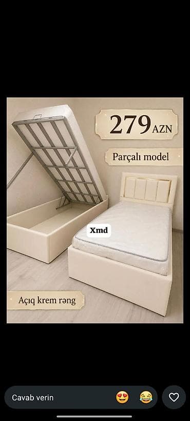 madera mebel: Yeni, Təknəfərlik çarpayı, Bazalı, Matras ilə, Siyirməsiz — 1