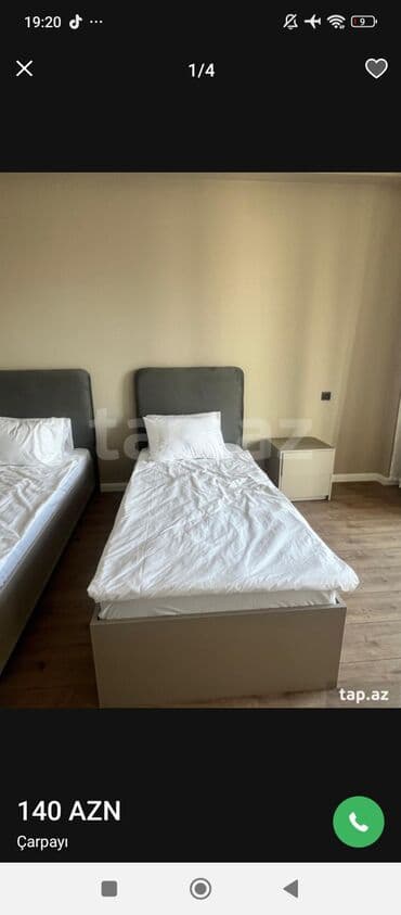 Sifarişlə mebel: Təknəfərlik çarpayı, Bazasız, Matrassız, Siyirməsiz — 1