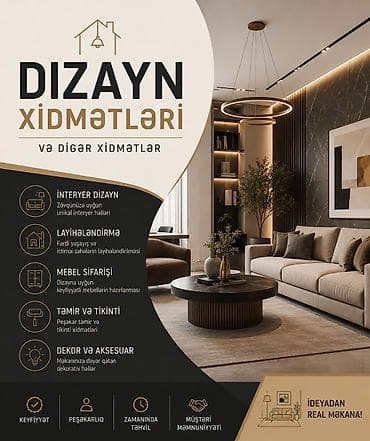 Peşəkar dizayn və digər yaradıcı xidmətlər Təklif olunan xidmətlər: -