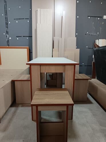 kapron stol stul: Mətbəx üçün, Açılmayan, Dördbucaq masa, 2 stul — 2