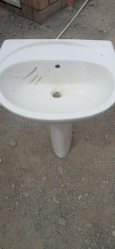 hamam aksesuari: Pedestal lavabo dəsti - Material: ağ sanitar fajans/keramika - — 3