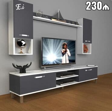 Хозтовары: Новый, Прямой ТВ стенд, С полками, Деревянный, Азербайджан — 7