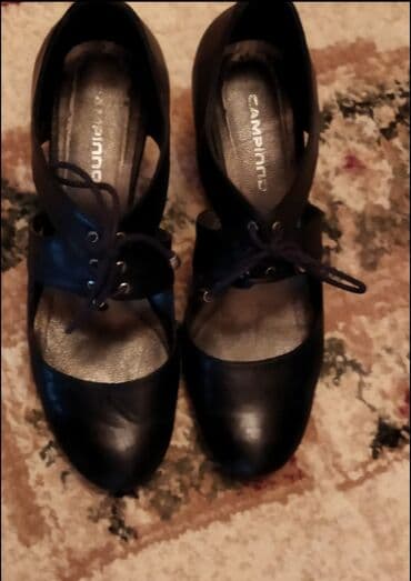 şnurlu qadın mokasinləri: Tuflilər, Ölçü: 38, rəng - Qara, İşlənmiş — 1