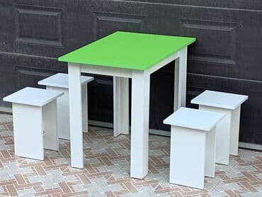 quxna stulu: Mətbəx üçün, Yeni, Dördbucaq masa, 4 stul — 1