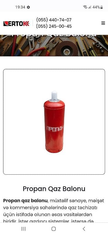 Qaz balonu, Propan (məişət) lalafo.az -da Qaz balonu, Propan (məişət)