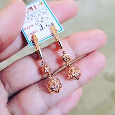 Sırğa, Çəhrayı qızıl, 585 Əyar, 30 g