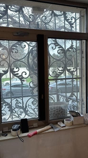 Dəmir pəncərə barmaqlığı – dekorativ naxışlı - Material: bərk