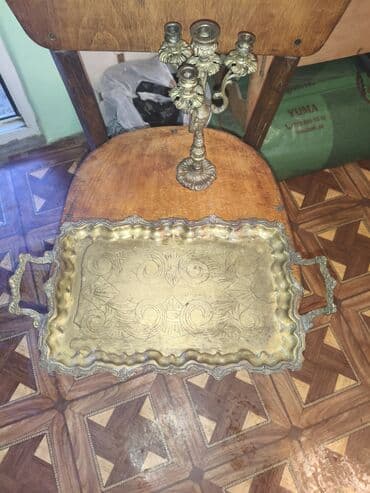 Ofis ləvazimatları: Bürünc dekor dəsti - 1 ədəd çoxşamlı şamdan: klassik barokko — 1