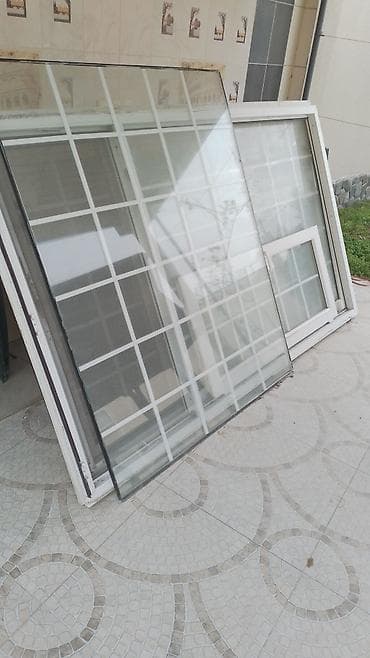 esger sekili: PVC pəncərə dəstləri - Material: ağ rəngli PVC profil - Şüşə: ikiqat — 1