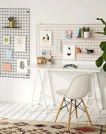 Dekorativ divar panelləri: Divar üçün metal tor panel dekoru və təşkilatçısı. Minimalist və — 1