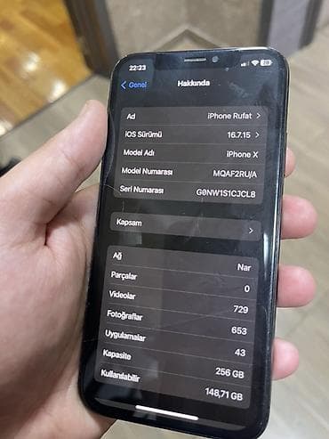 iphone x problemleri: IPhone X, 256 GB, Qara, Face ID — 2