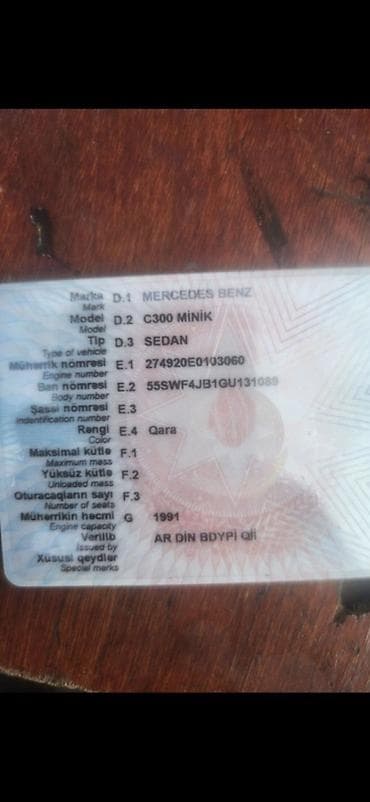 2 9 mator: Mercedes-Benz C300, 2 l, Benzin, 1991 il — 1