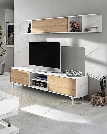 TV altlığı: Televizor Altlığı Müasir dizaynlı TV altlığı və üst divar rəfi — 1