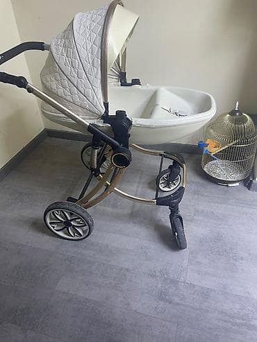 araba: Lüks beşik tipli uşaq arabası - Rəng: ağ (kapuşon və beşik qapağı — 5