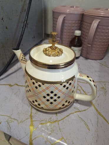 katarina çayı: İşlənmiş, rəng - Ağ, Dəm caydanı, Farfor, 1,5 bucket volume l, Azərbaycan — 4