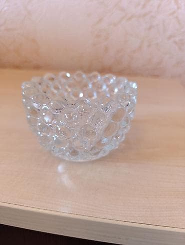 Şüşə dekorativ qab 2 ədədi 4azn - Material: şəffaf şüşə - Dizayn