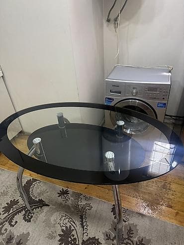 kapron stol: Qonaq masası, Açılmayan, Şüşə, Oval masa — 2