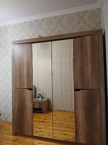 skaf: Geniş güzgülü paltar şkafı - Material: ağac teksturalı laminat/MDFlam — 5