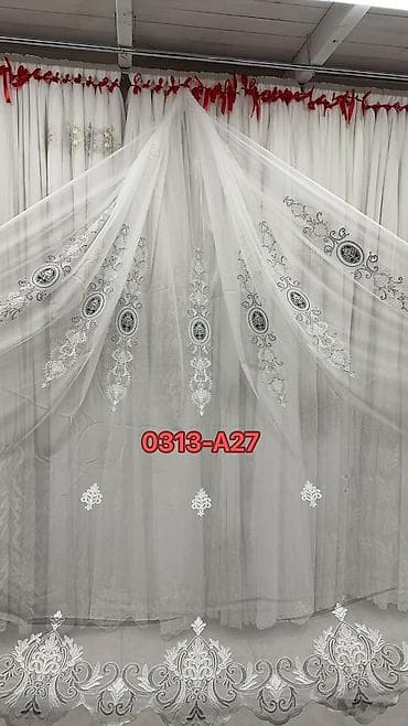 tula: Model: AXP0239A (2, 3, 4) Təsvir: - Zərif tül pərdə parçası – şəffaf — 10