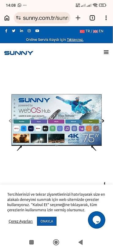 kabel baraban: SUNNY Smart Televizor + pult - Ekran: Böyük ölçülü düz ekran (divara — 3