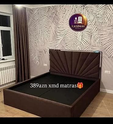 mebel dəsti: Yataq dəsti – “İlksimay Mebel” - Ölçü: 200x160 sm - Yumşaq başlıq və — 2