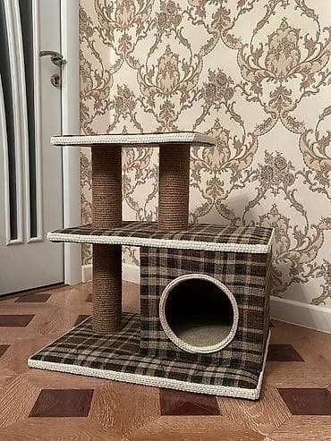 Yuvalar: Pişik üçün çoxfunksiyalı oyun və dırmaşma kompleksi - 2 mərtəbəli — 2