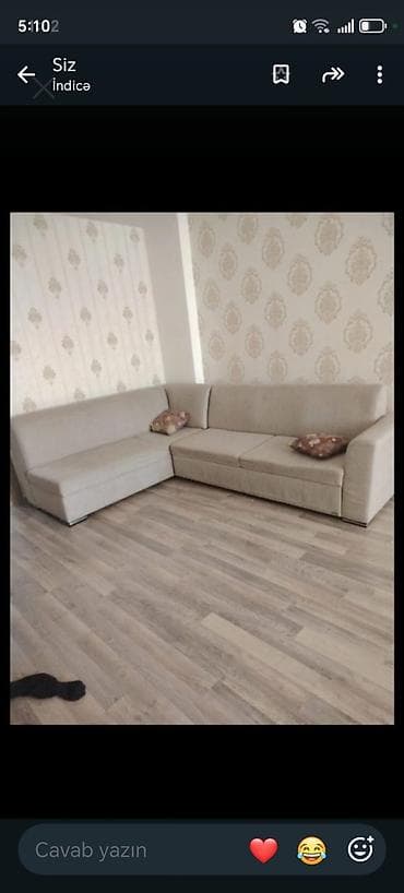 Künc divan – açıq bej rəngdə, minimal dizaynlı. - Forma: L-şəkilli lalafo.az -da Künc divan – açıq bej rəngdə, minimal dizaynlı. - Forma: L-şəkilli